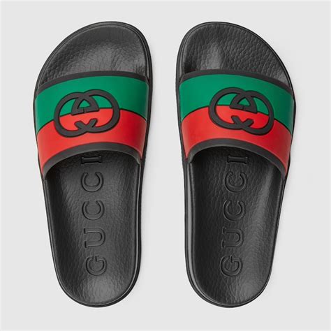 gucci women's rubber slide|women gucci slides size 11.